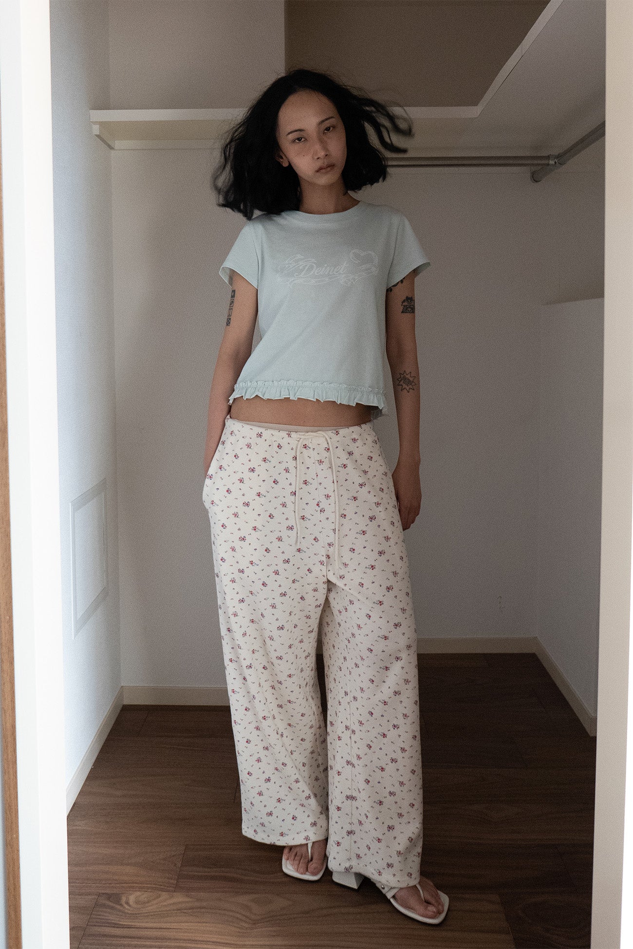 Deinet - Ruffle Washed T-Shirt (Mint) product image 6 | TRAB K-Fashion Australia