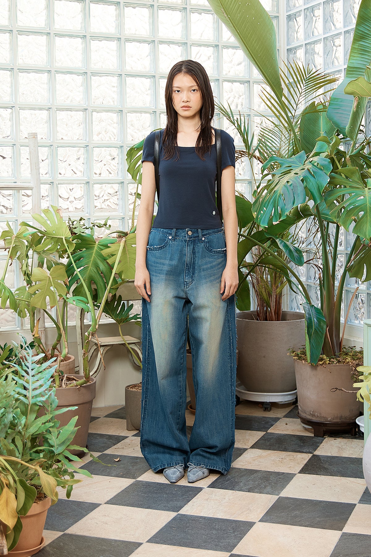 Matin Kim - Raglan Bolero Slim Top (Dark Navy) product image 5 | TRAB K-Fashion Australia