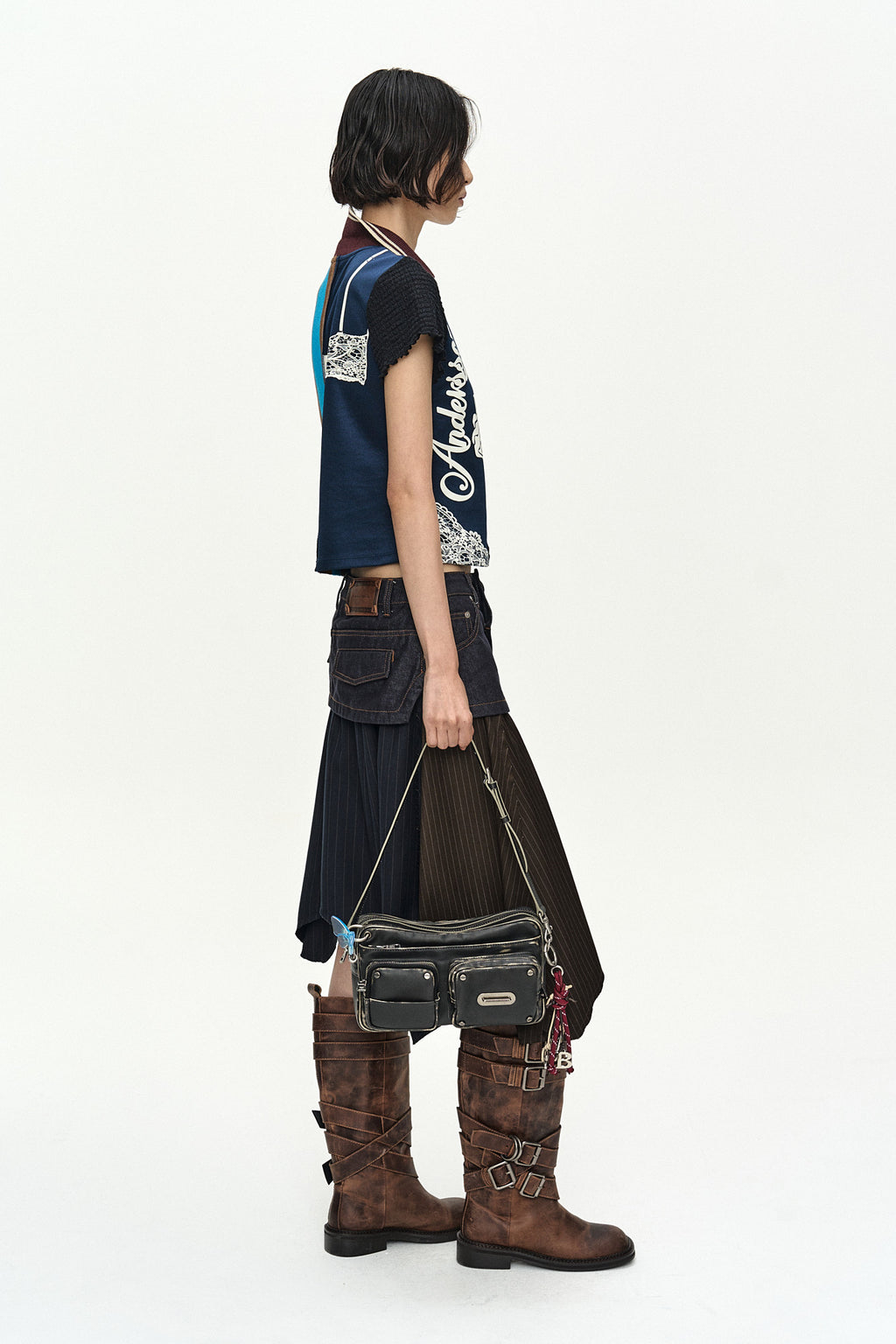Andersson Bell - Reworked Football Collar Top (Navy/Blue) product image 3 | TRAB K-Fashion Australia