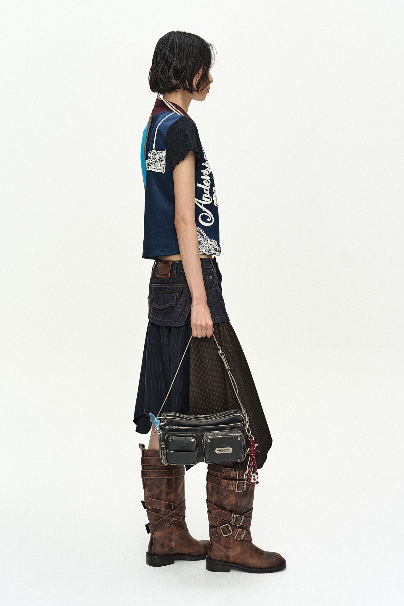 Andersson Bell - Reworked Football Collar Top (Navy/Blue) product image 3 | TRAB K-Fashion Australia