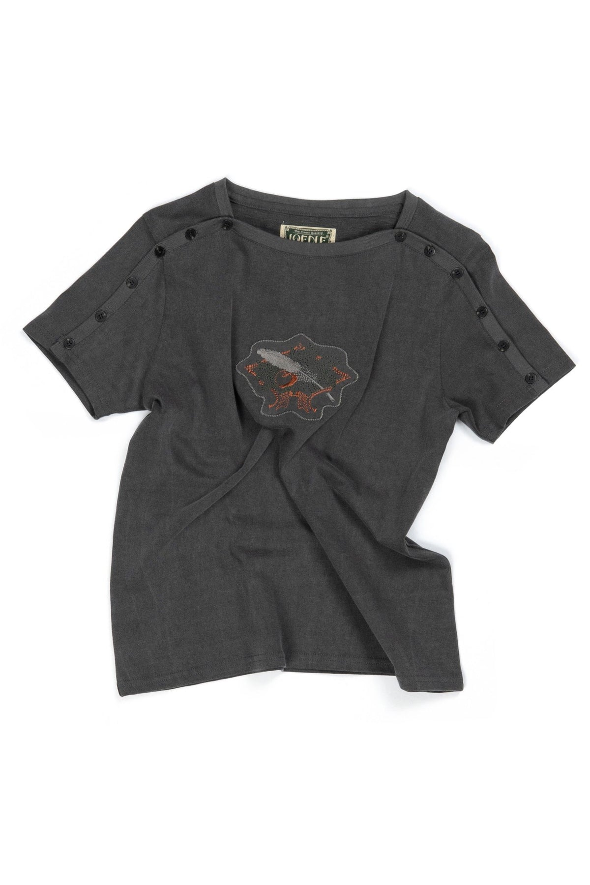 Ioedle - Freefall Fastening Boat Neck T-Shirt (Charcoal) product image 2 | TRAB K-Fashion Australia