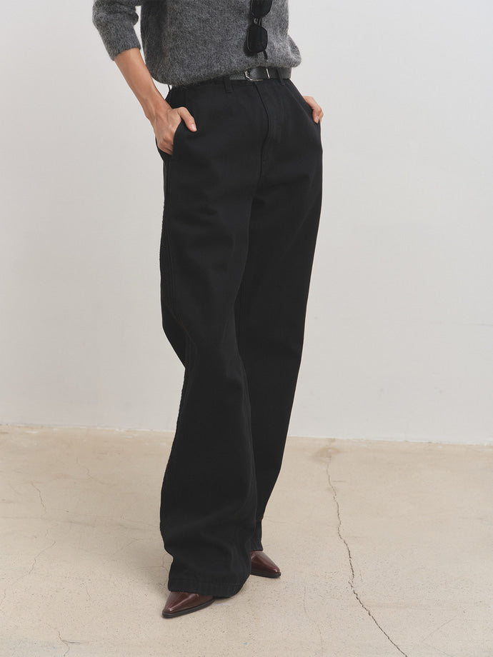 Tonywack - Side Panel Lace Trimmed Denim Jeans (Rinsed Black) product image 7 | TRAB K-Fashion Australia