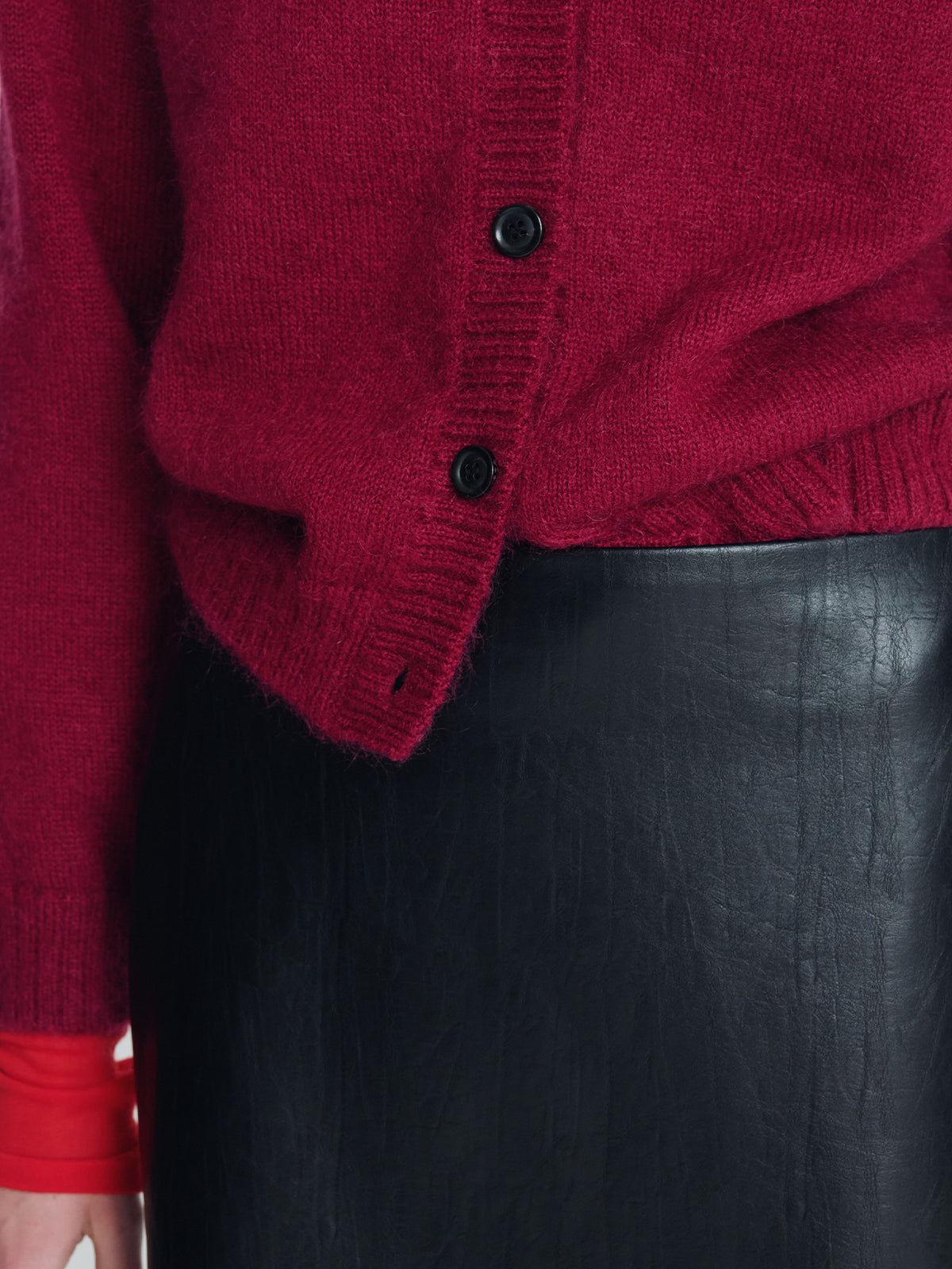 Tonywack - Mohair Blend Raglan Cardigan (Dark Cherry) product image 1 | TRAB K-Fashion Australia