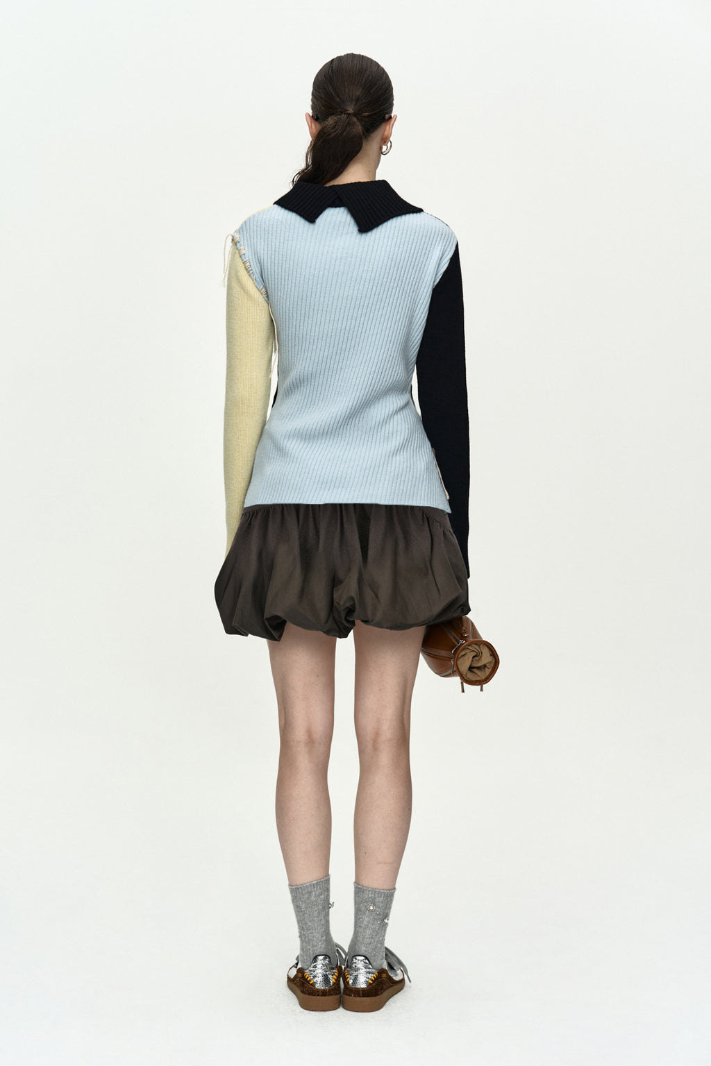 Andersson Bell - Asymmetric Panel Collar Sweater (Black) product image 3 | TRAB K-Fashion Australia