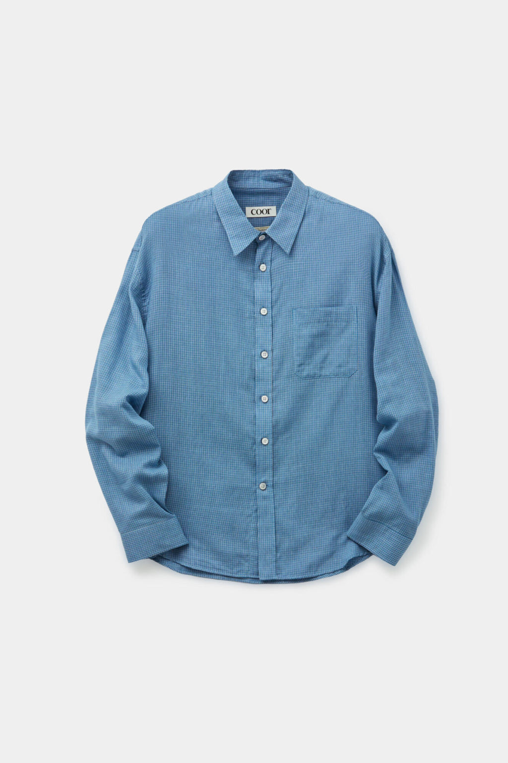 Coor - Cotton Tencel Micro Blue Check Shirt (Blue Check) product image 1 | TRAB K-Fashion Australia
