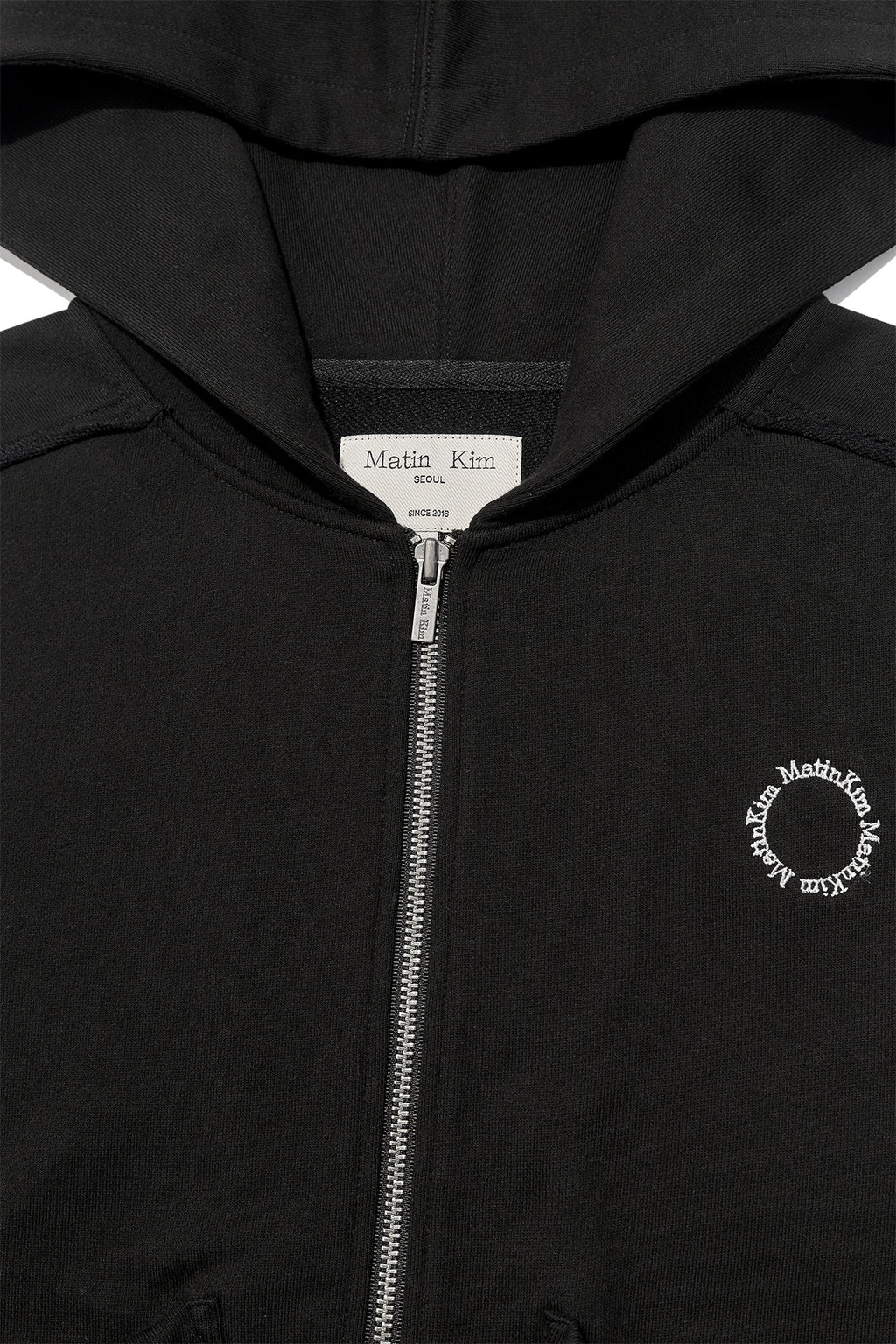 Matin Kim - Volume Pocket Crop Hoody Zip Up (Black) product image 3 | TRAB K-Fashion Australia