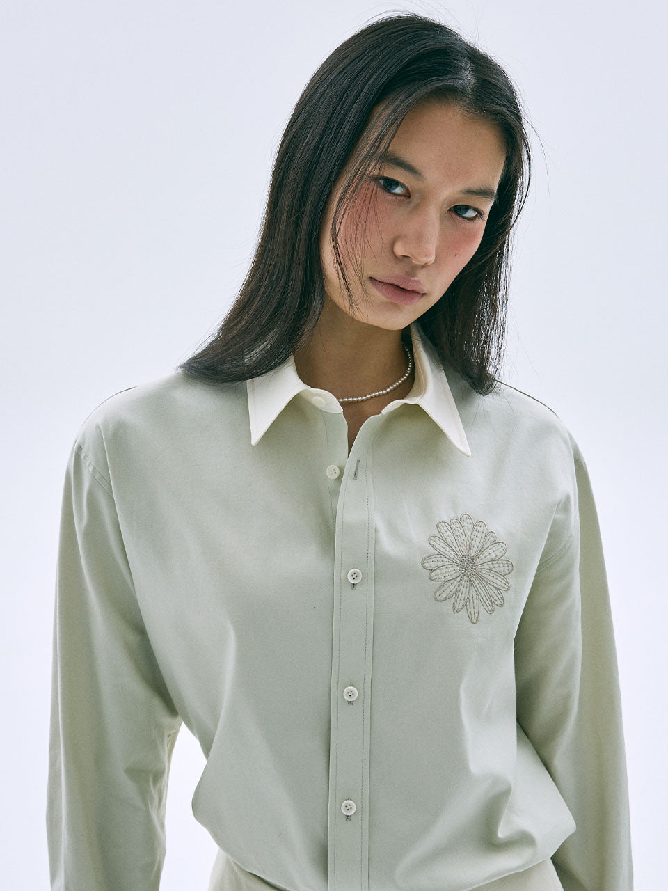 Mardi Mercredi - Oxford Shirt Contrast Collar (Beige Taupe) product image 1 | TRAB K-Fashion Australia
