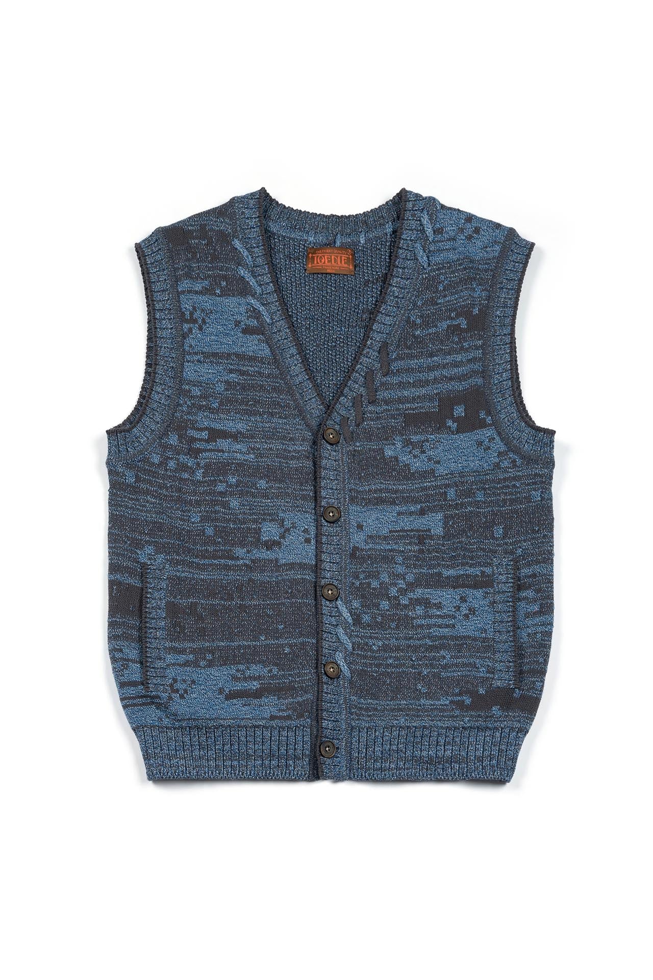Ioedle - Mosaic Urban Knit Vest Cardigan (Blue) product image 2 | TRAB K-Fashion Australia