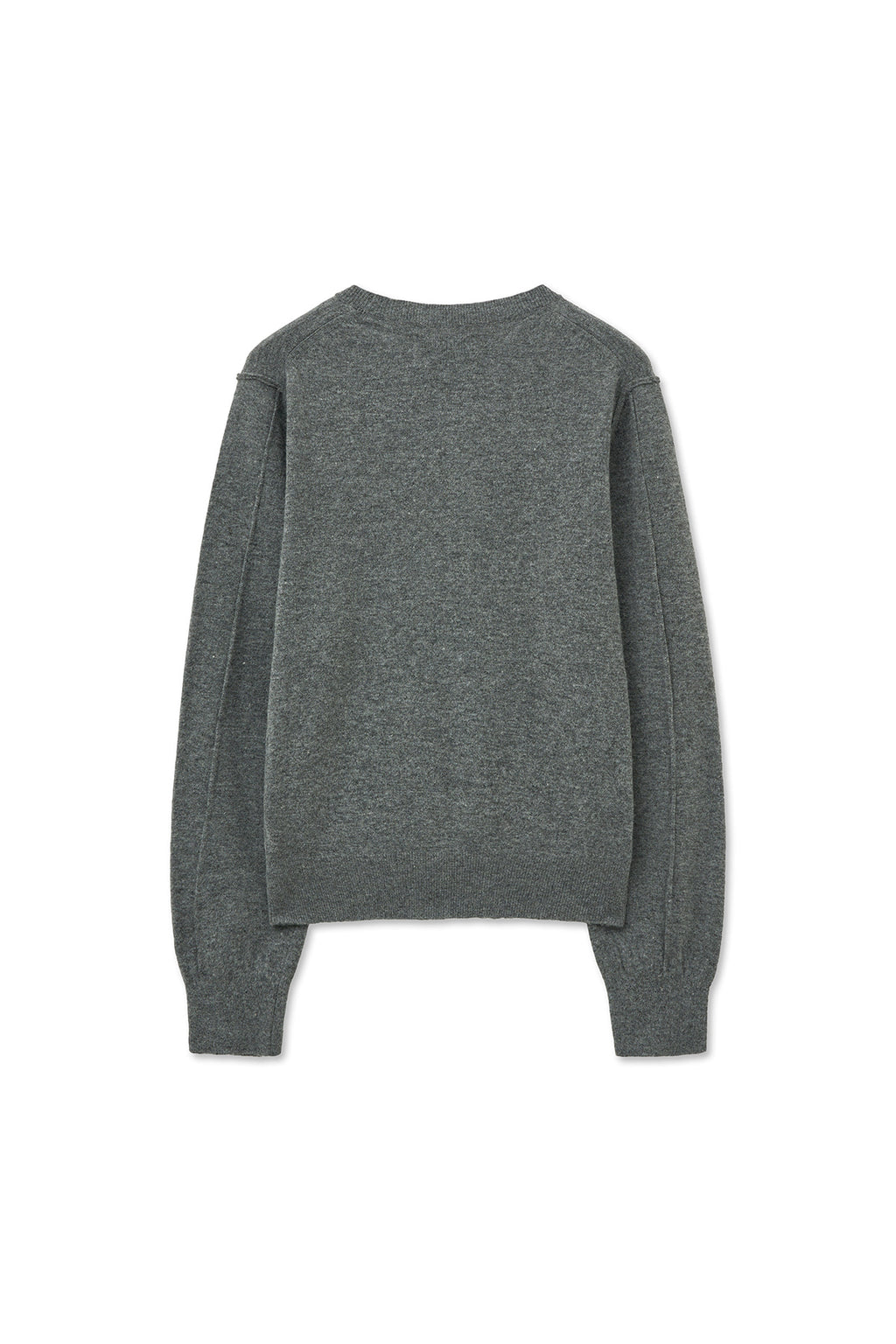 Matin Kim - Cashmere Blended Round Knit Pullover (Grey) product image 2 | TRAB K-Fashion Australia