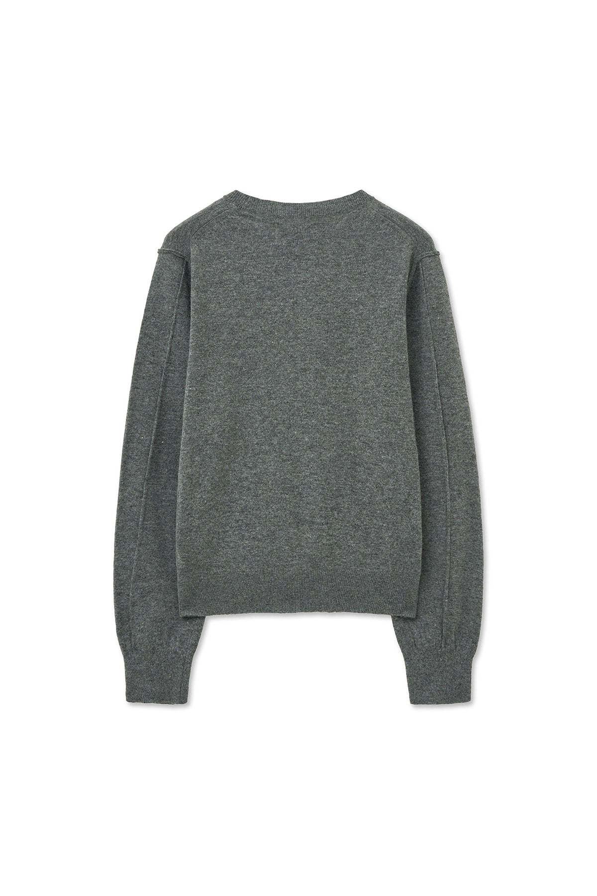 Matin Kim - Cashmere Blended Round Knit Pullover (Grey) product image 2 | TRAB K-Fashion Australia