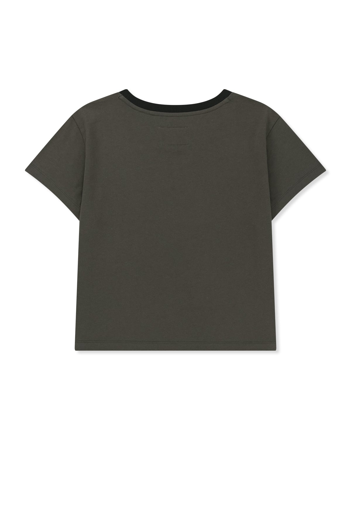 Matin Kim - Tonal Rib Logo Crop Top (Charcoal) product image 2 | TRAB K-Fashion Australia