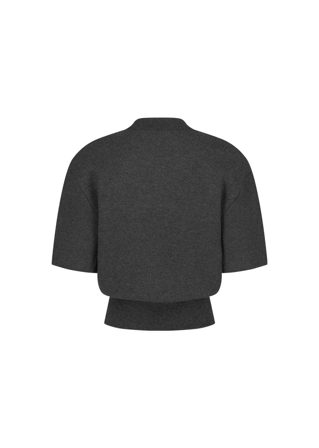 Amomento - Rounded half knit top (Charcoal) product image 9 | TRAB K-Fashion Australia
