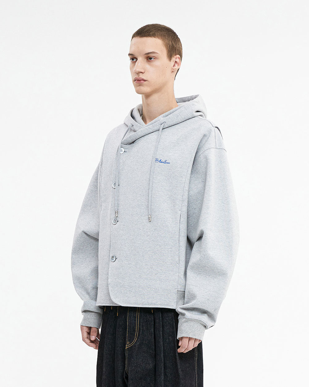 Ader Error - Fluic logo hoodie zip-up (Grey) product image 2 | TRAB K-Fashion Australia