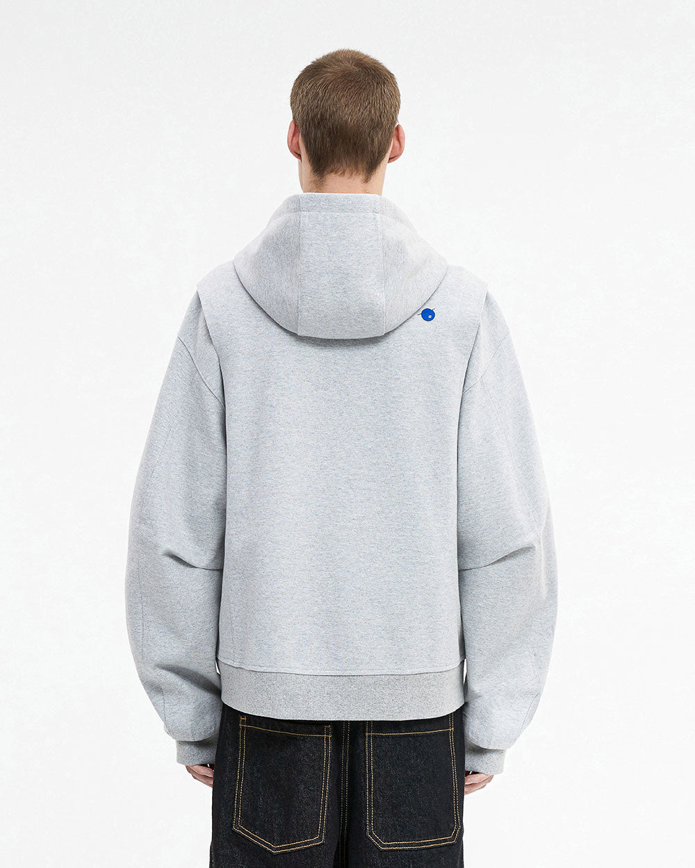 Ader Error - Fluic logo hoodie zip-up (Grey) product image 3 | TRAB K-Fashion Australia