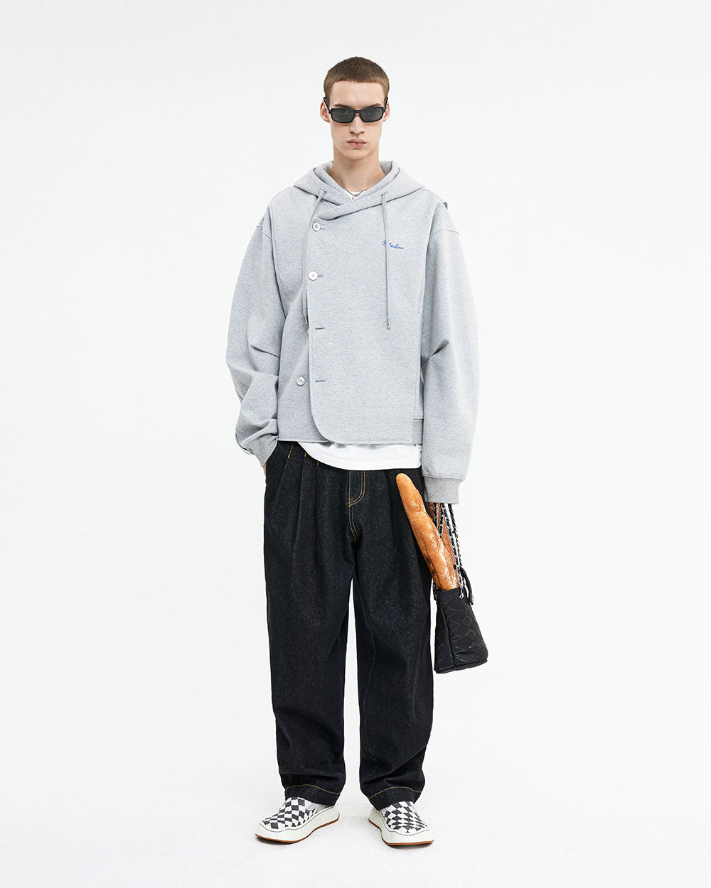 Ader Error - Fluic logo hoodie zip-up (Grey) product image 4 | TRAB K-Fashion Australia