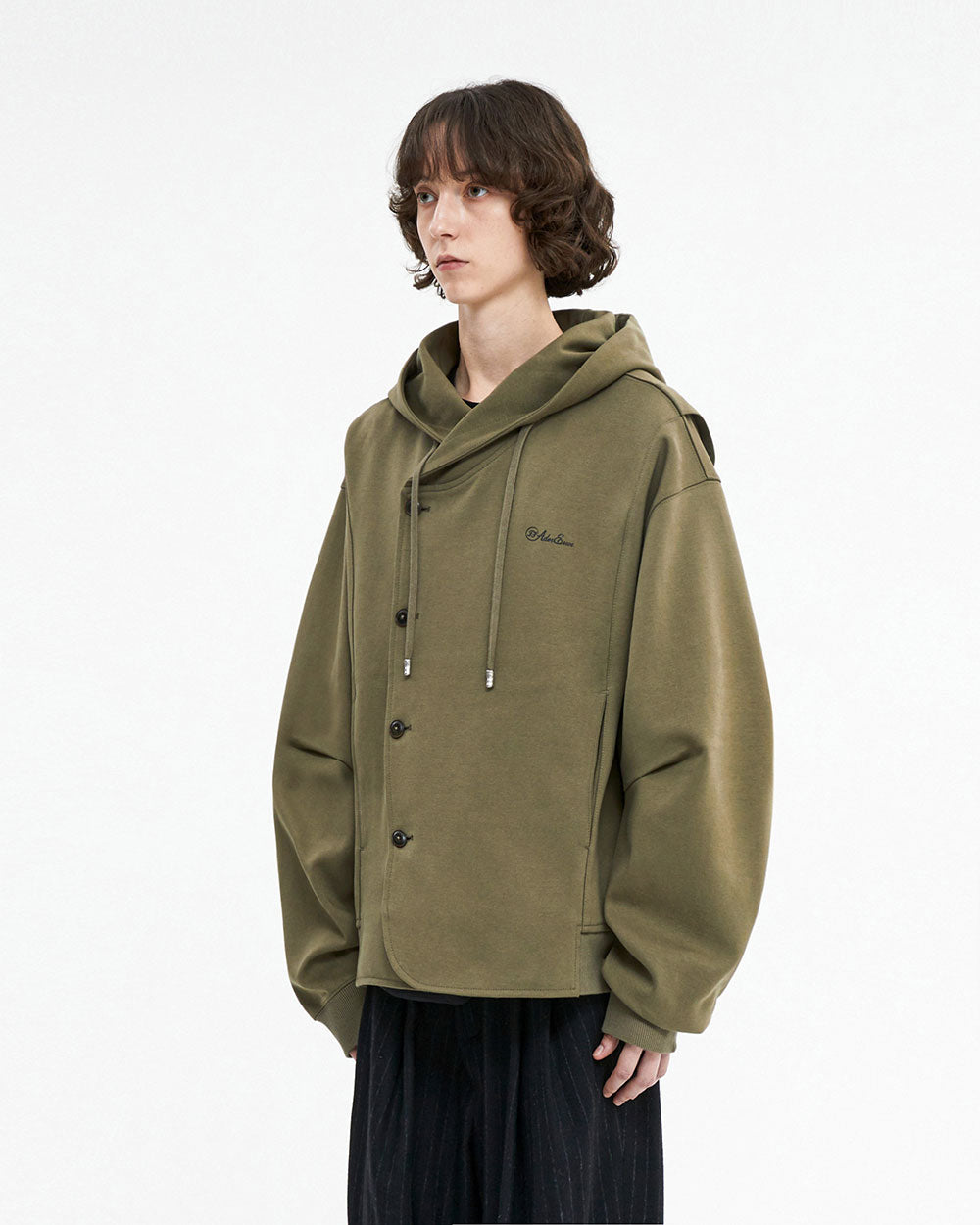 Ader Error - Fluic logo hoodie zip-up (Brown) product image 2 | TRAB K-Fashion Australia