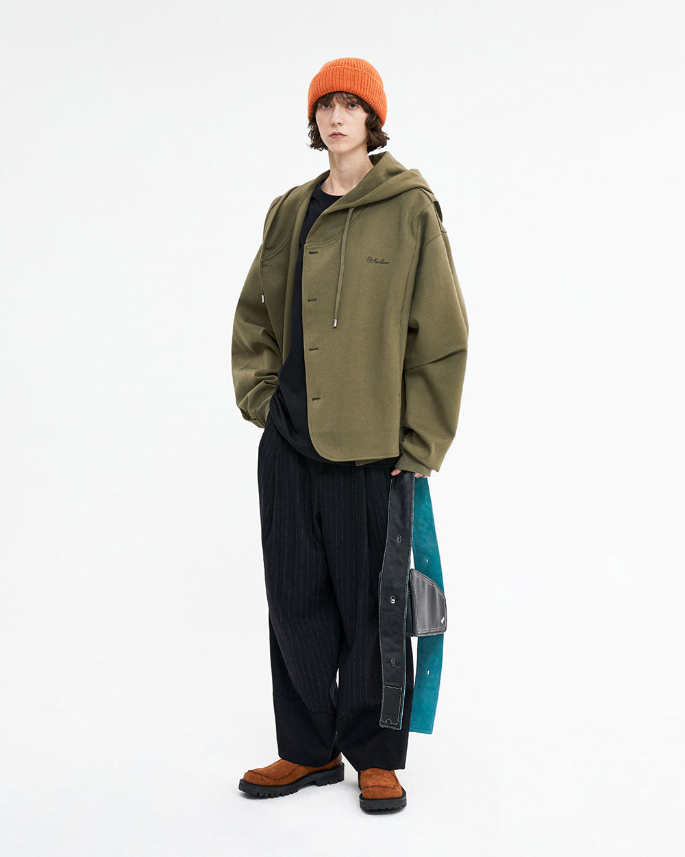 Ader Error - Fluic logo hoodie zip-up (Brown) product image 5 | TRAB K-Fashion Australia