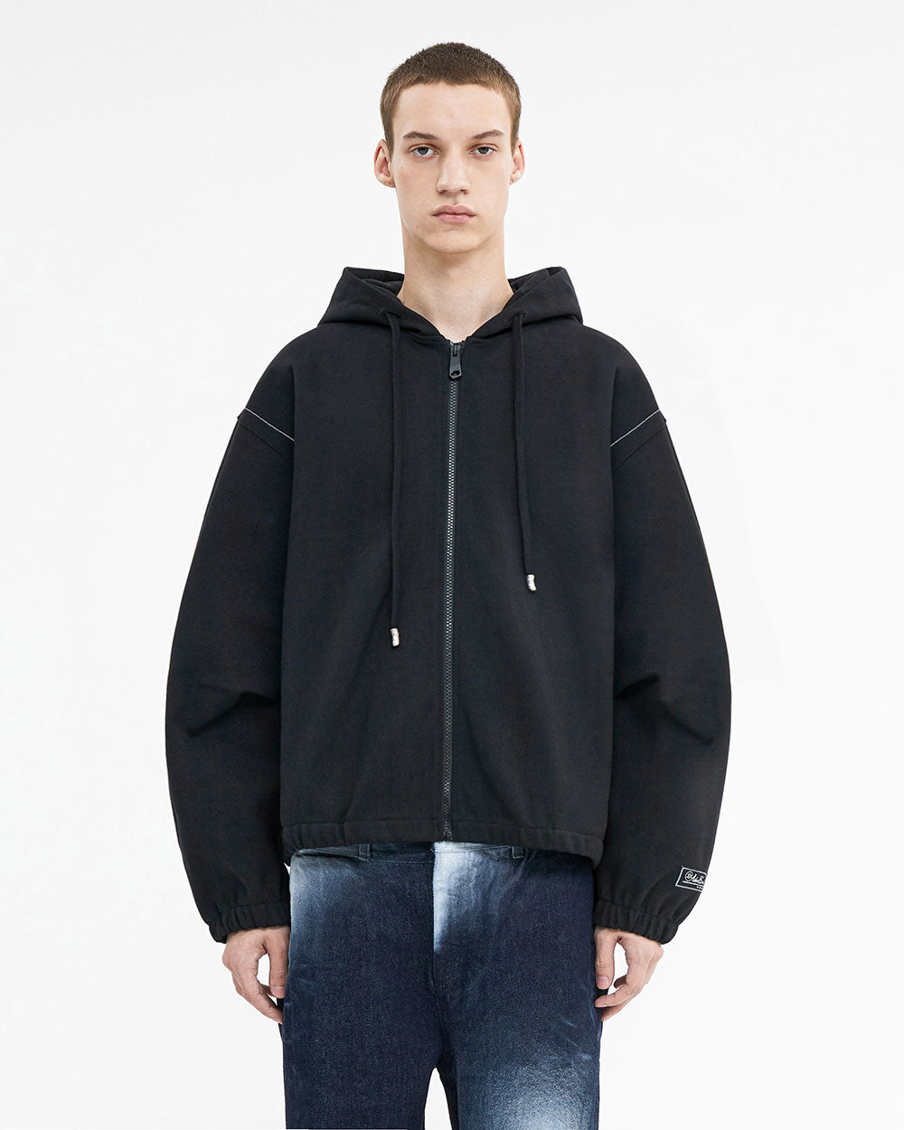 Ader Error - Liner hoodie zip-up (Noir) product image 1 | TRAB K-Fashion Australia