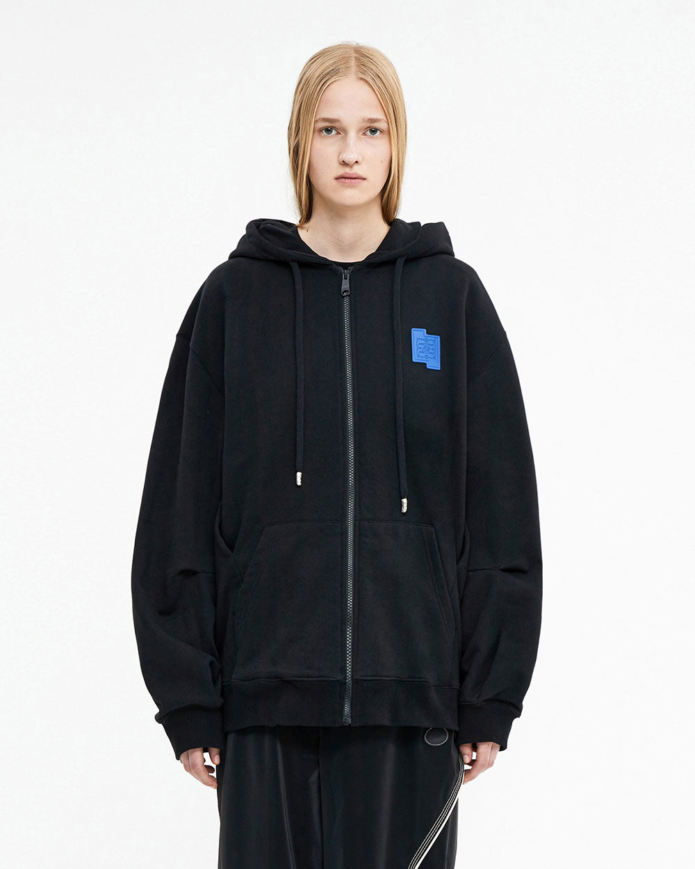 Ader Error - TRS decal hoodie zip-up (Noir) product image 1 | TRAB K-Fashion Australia