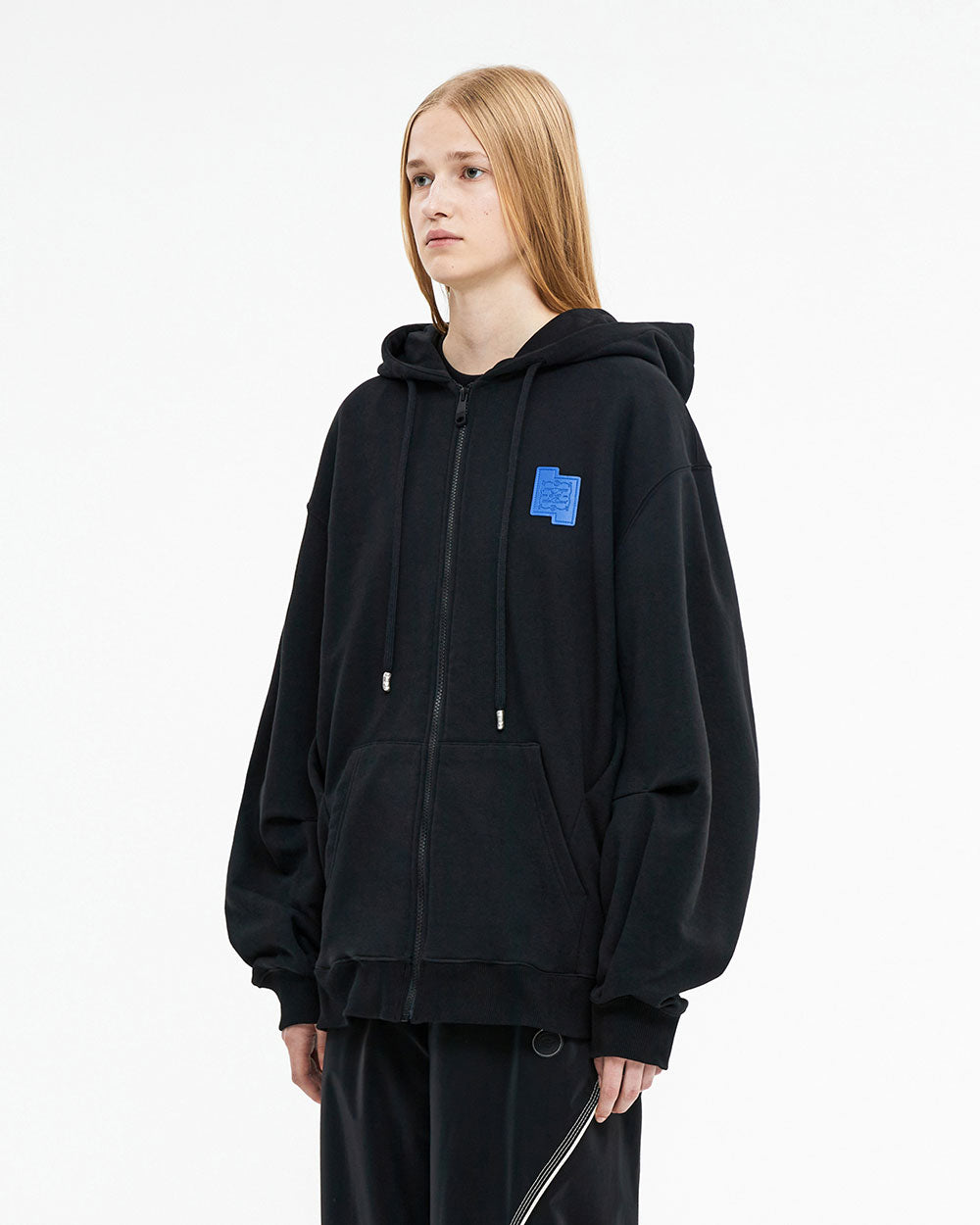 Ader Error - TRS decal hoodie zip-up (Noir) product image 2 | TRAB K-Fashion Australia