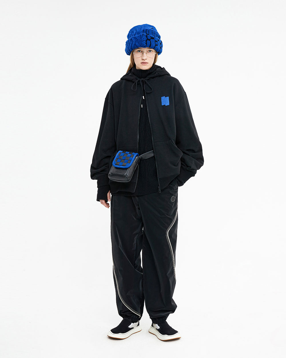 Ader Error - TRS decal hoodie zip-up (Noir) product image 4 | TRAB K-Fashion Australia