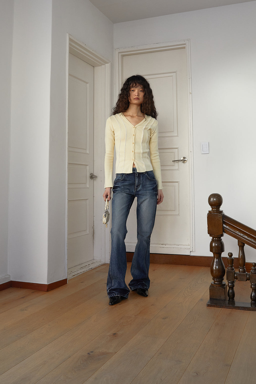 Matin Kim - Cut Line Slim Cardigan (Lime) product image 9 | TRAB K-Fashion Australia