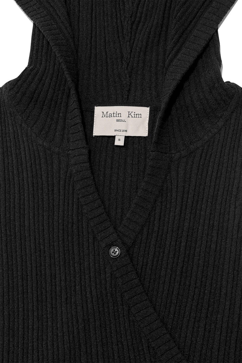 Matin Kim - Wrap Sleeveless Knit Hoody Top (Black) product image 3 | TRAB K-Fashion Australia