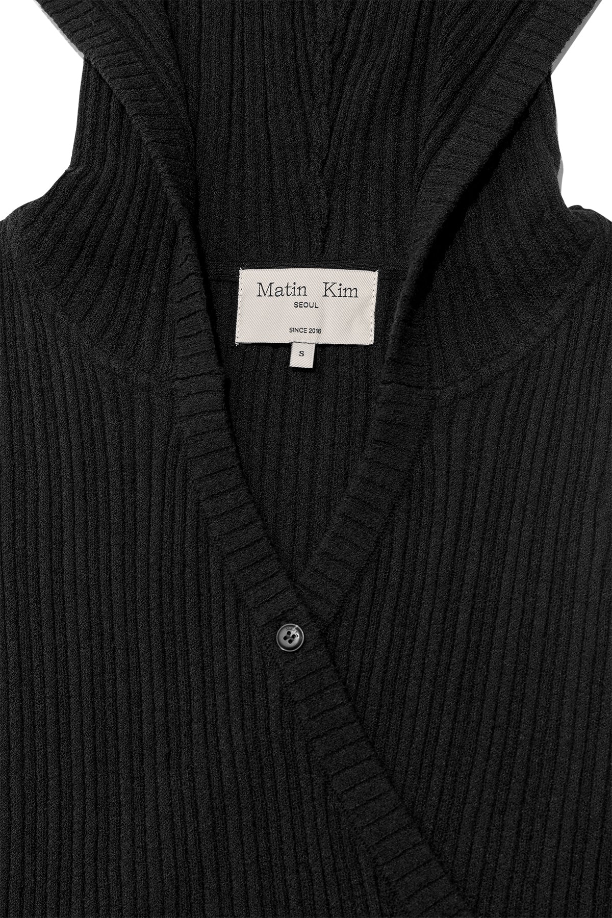 Matin Kim - Wrap Sleeveless Knit Hoody Top (Black) product image 3 | TRAB K-Fashion Australia