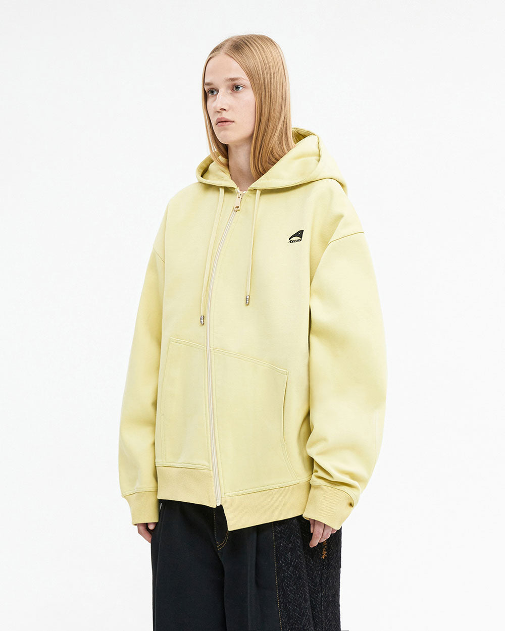 Ader Error - Enty logo hoodie zip-up (Yellow) product image 2 | TRAB K-Fashion Australia