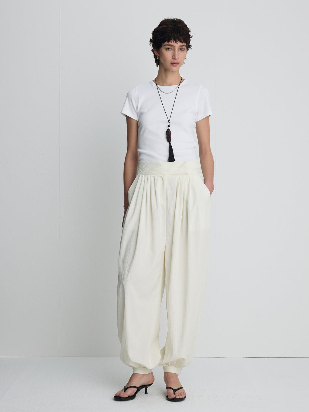 Tonywack - Pleated Voluminous Pants (Off White) product image 1 | TRAB K-Fashion Australia