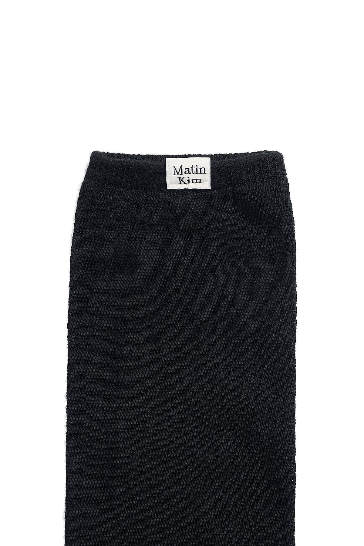Matin Kim - Loose-fit Logo Knee Socks (Black) product image 3 | TRAB K-Fashion Australia