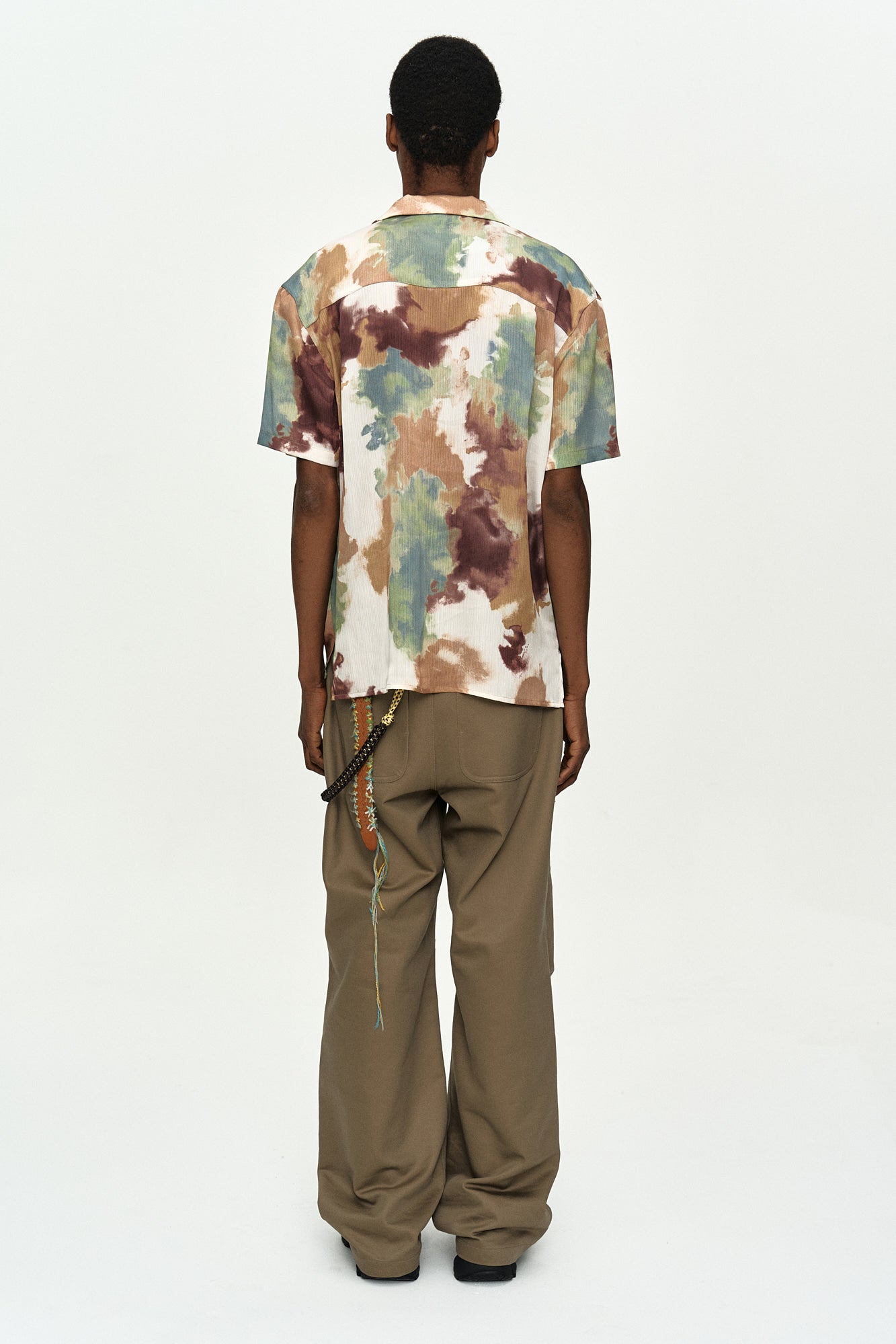 Andersson Bell - Nana Open Collar Shirt (Beige/Brown) product image 3 | TRAB K-Fashion Australia
