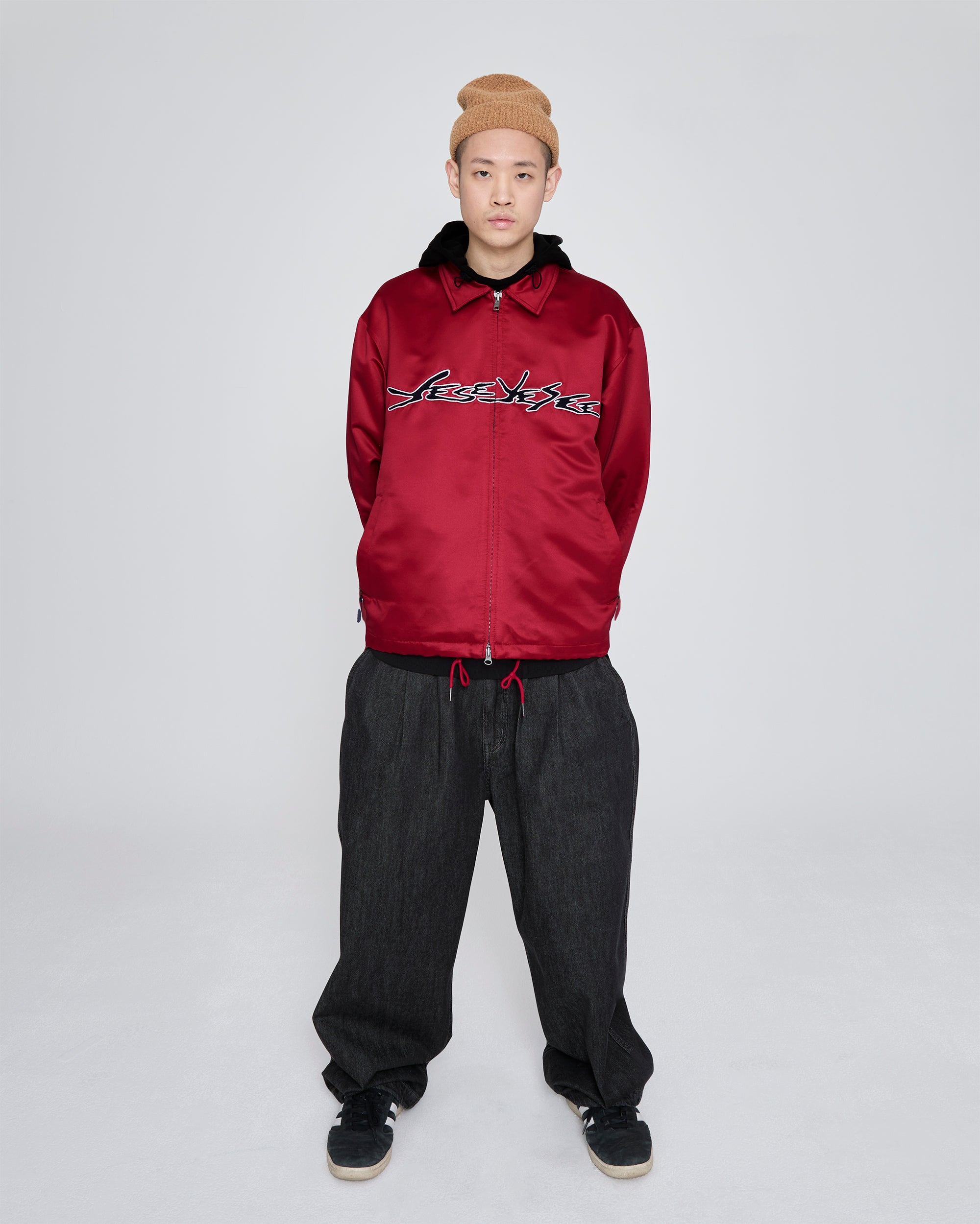 yeseyesee - Chain Stitch Logo Coach Jacket (Red) product image 7 | TRAB K-Fashion Australia