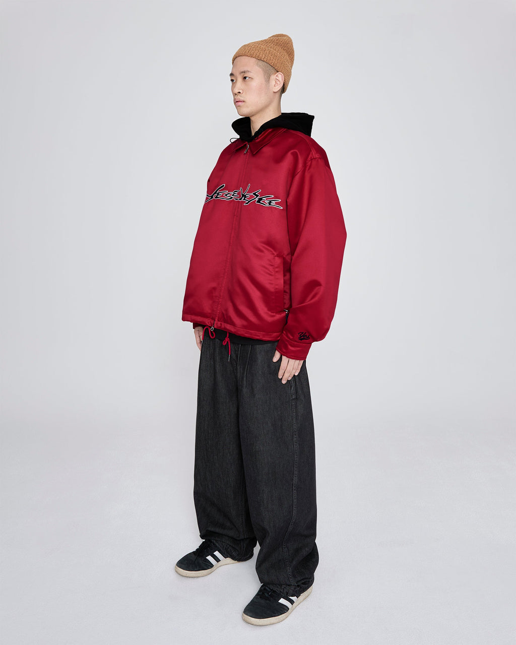 yeseyesee - Chain Stitch Logo Coach Jacket (Red) product image 8 | TRAB K-Fashion Australia