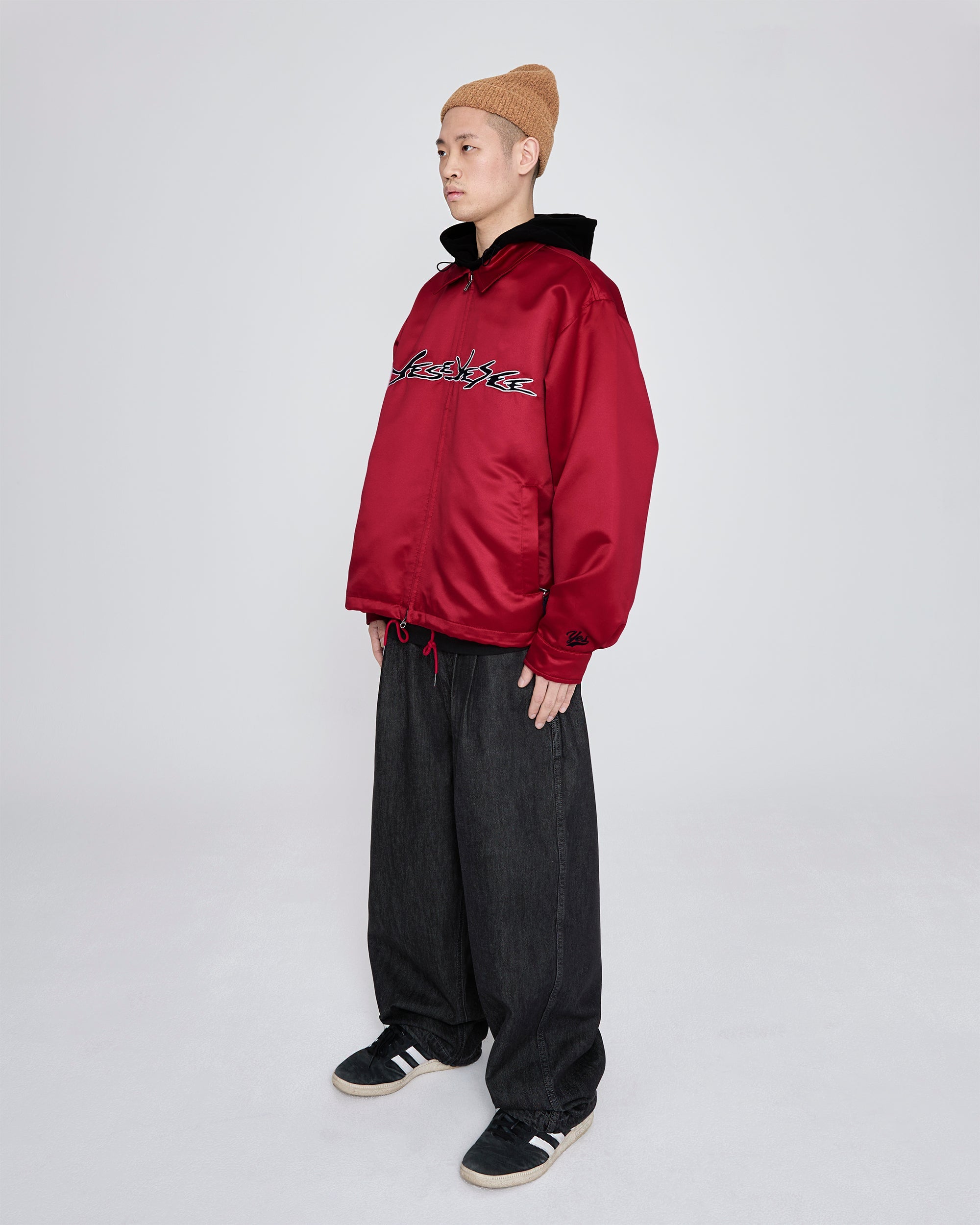 yeseyesee - Chain Stitch Logo Coach Jacket (Red) product image 8 | TRAB K-Fashion Australia