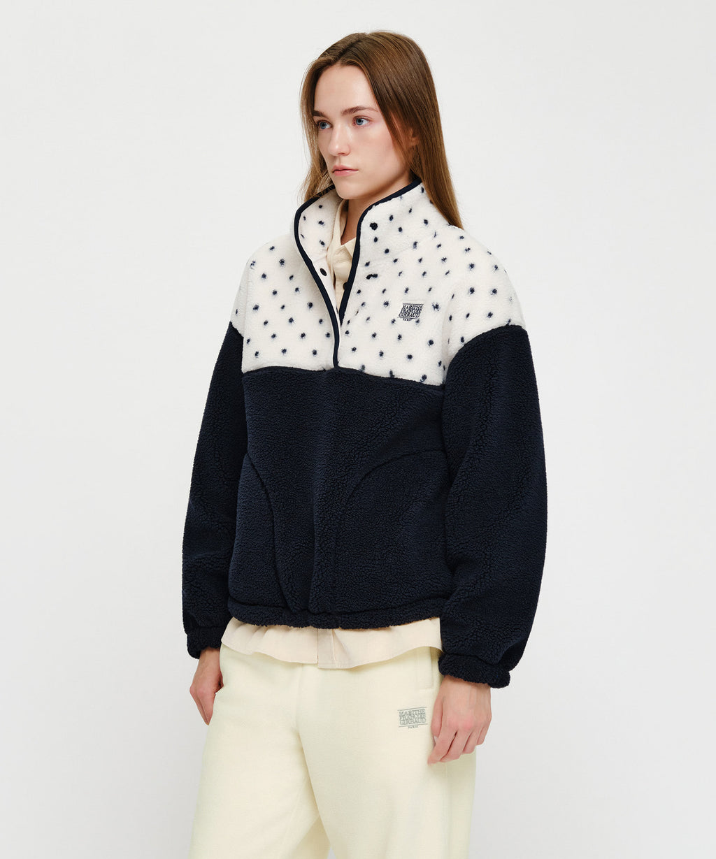Marithe & Francois Girbaud - Doodle Classic Logo Dumble Fleece Anorak (Ivory) product image 2 | TRAB K-Fashion Australia