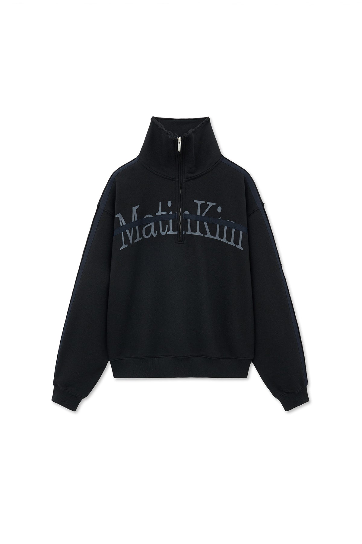Matin Kim - Cut Out Half Zip Sweatshirt (Black) product image 1 | TRAB K-Fashion Australia