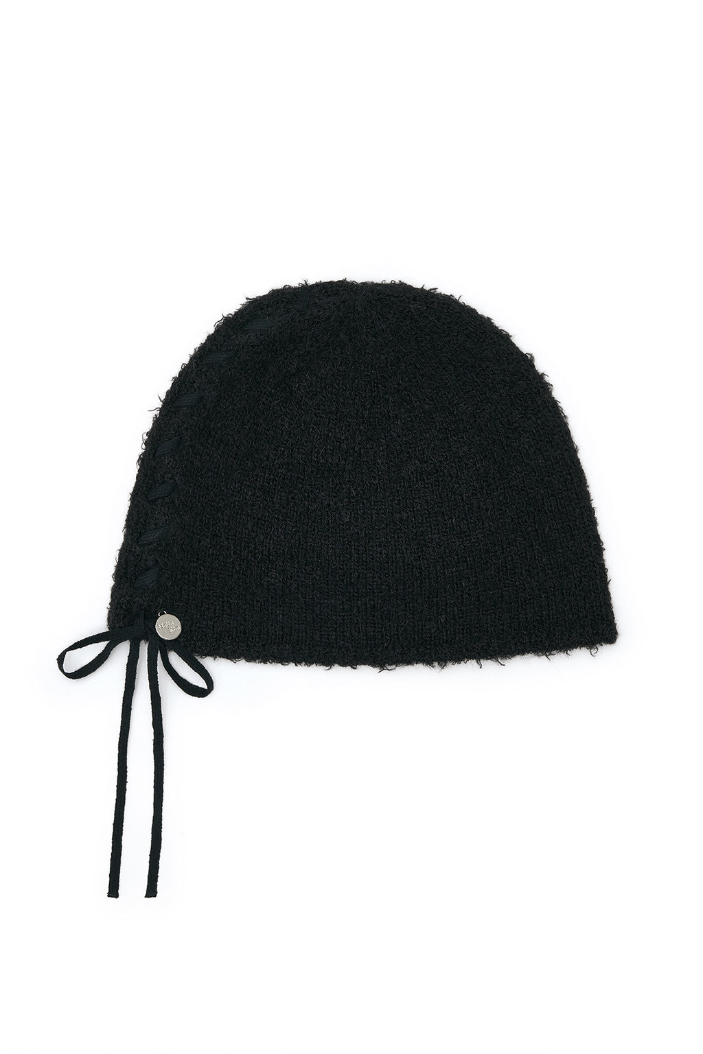 Matin Kim - Ribbon Tie Knit Beanie (Black) product image 1 | TRAB K-Fashion Australia