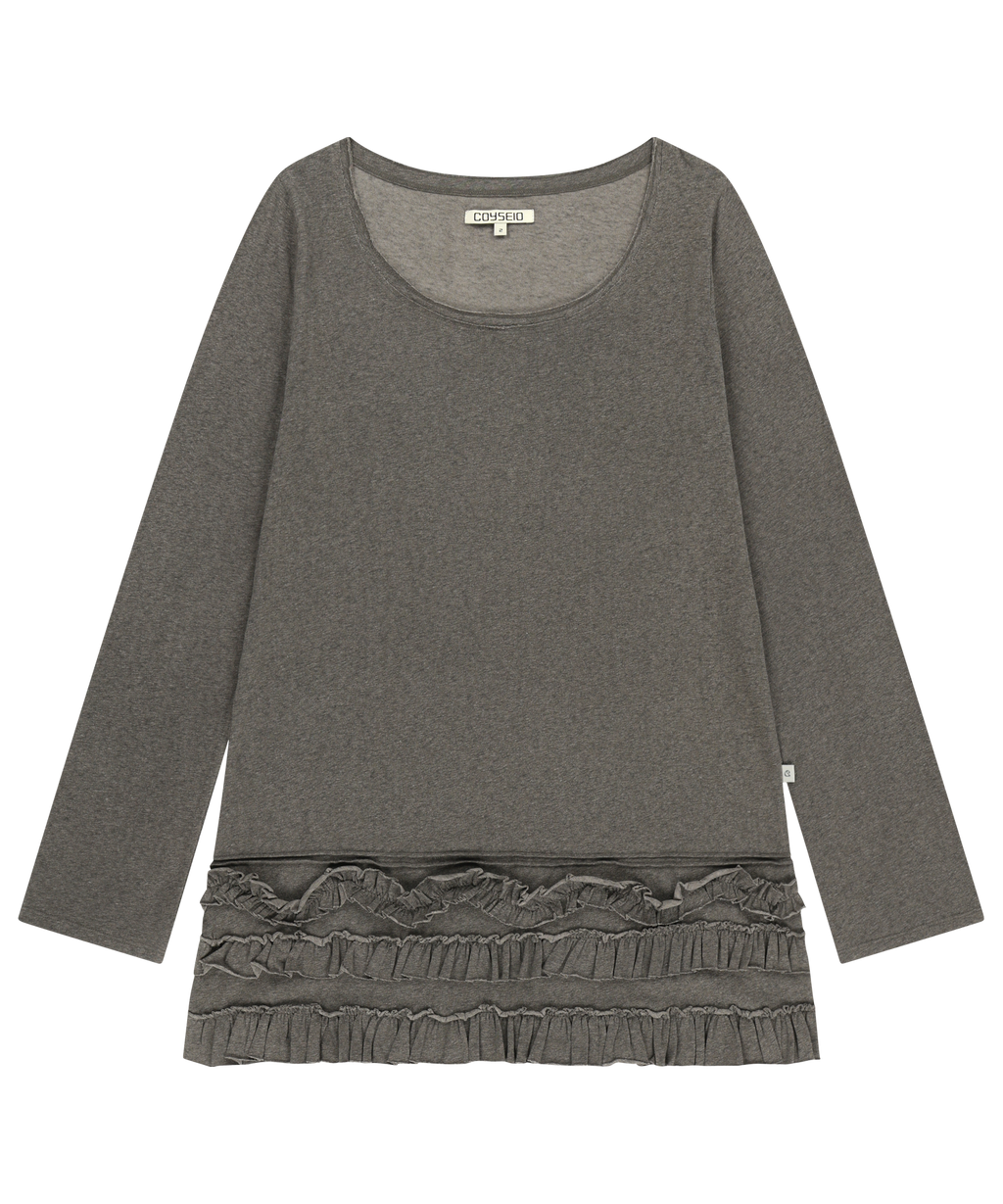Coyseio - Bottom Multiple Frill Dress (Brown) product image 1 | TRAB K-Fashion Australia