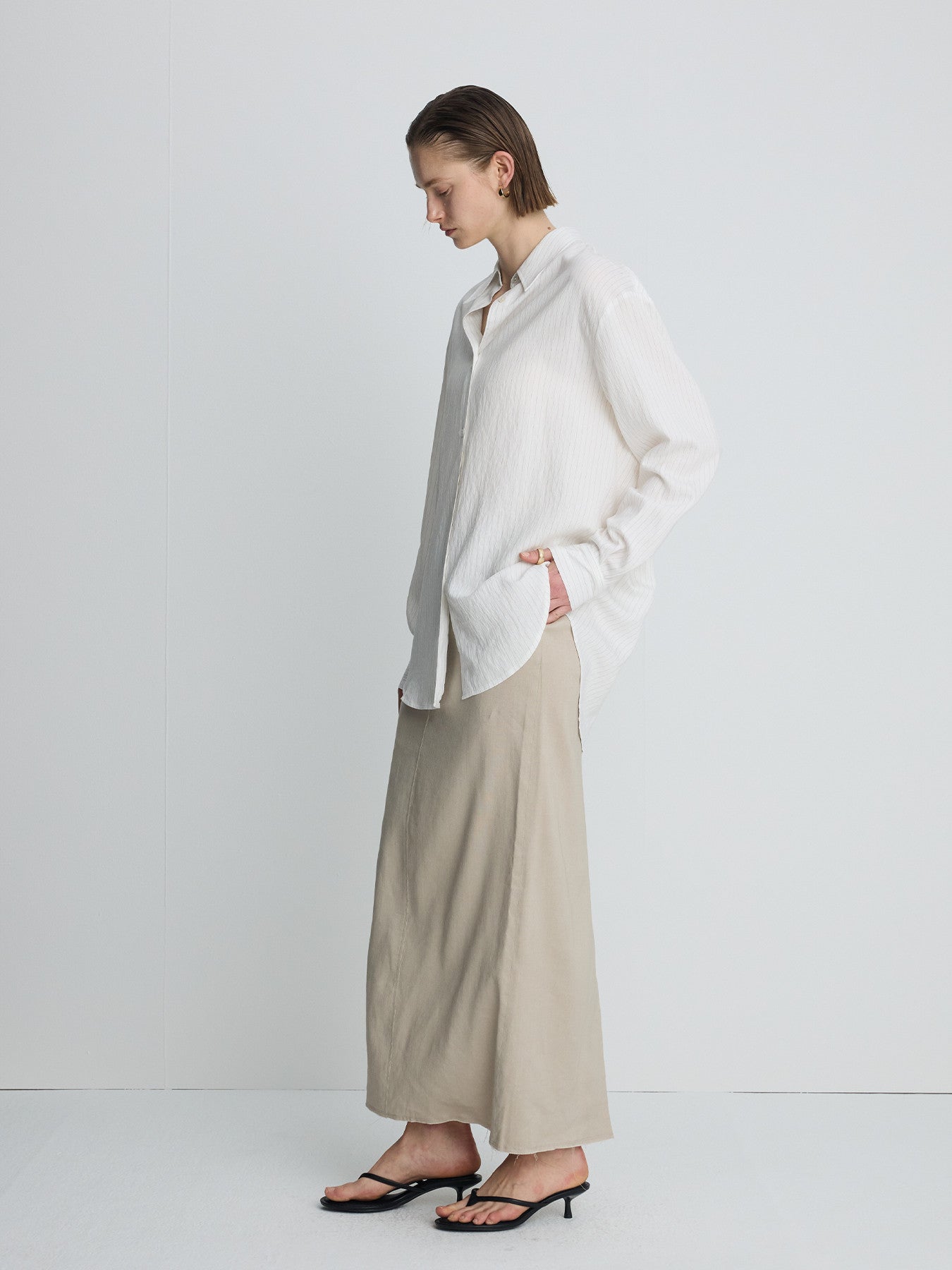 Tonywack - Linen Relaxed Maxi Skirt (Sand) product image 2 | TRAB K-Fashion Australia