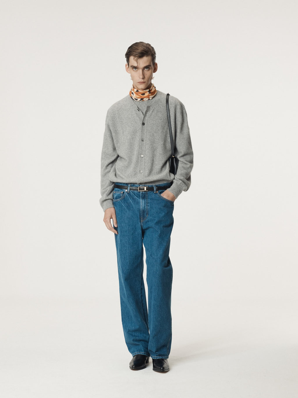 Recto - Crew Neck Layered Cardigan Knit Top (Melange Grey) product image 1 | TRAB K-Fashion Australia