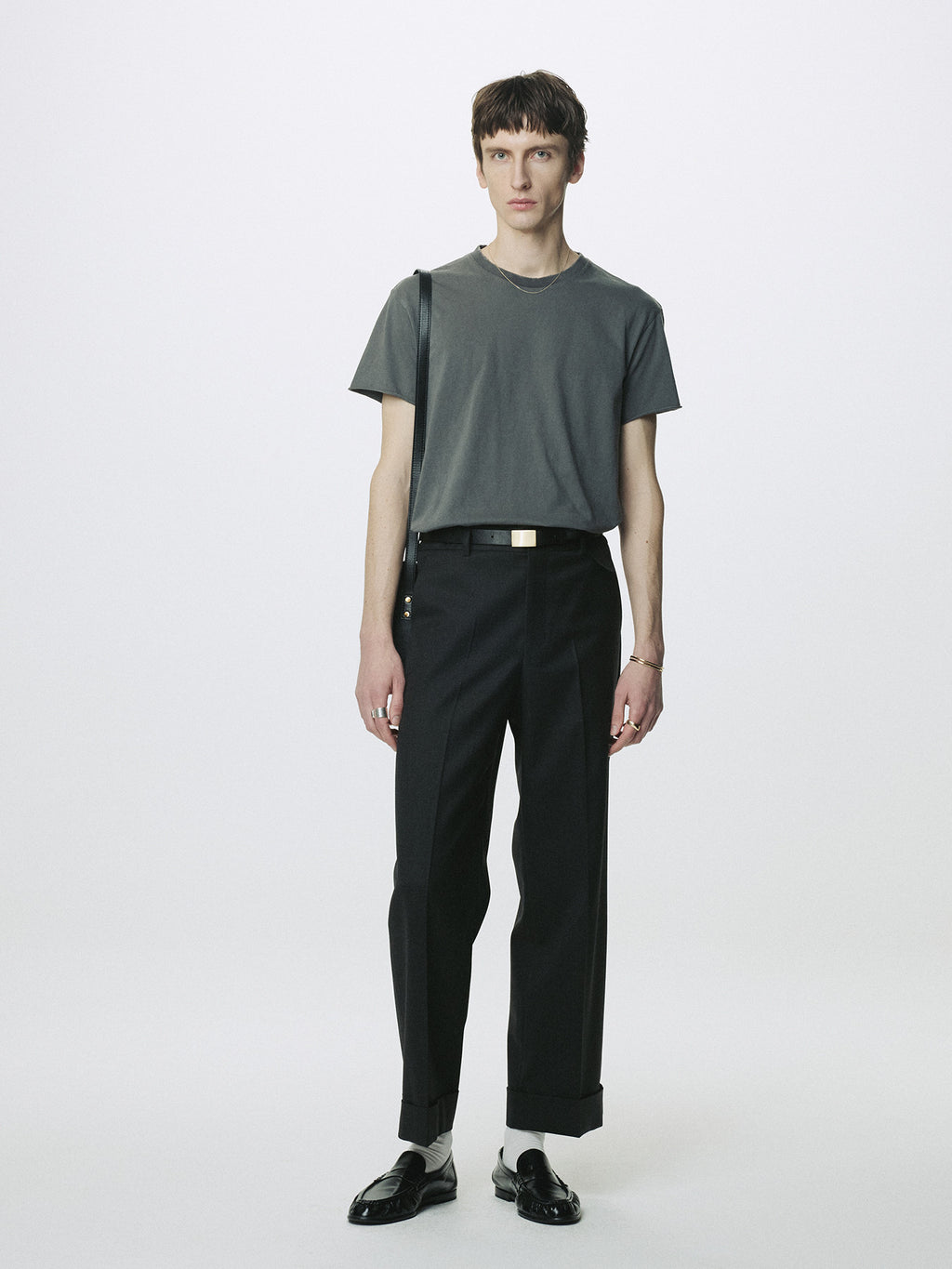 Tonywack - Wool Cuffed Trousers (Charcoal) product image 4 | TRAB K-Fashion Australia