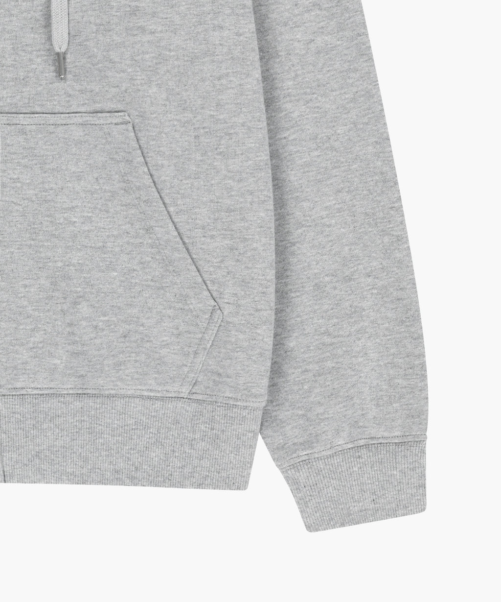 Marithe & Francois Girbaud - Regular Logo Applique Oversized Hoodie Zipup (Heather Gray) product image 5 | TRAB K-Fashion Australia