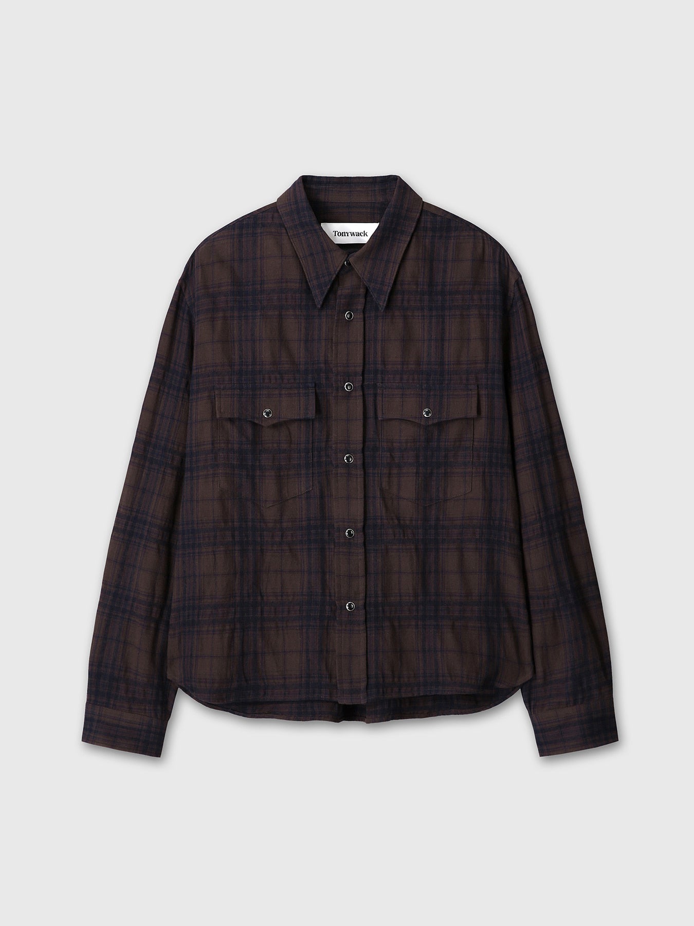 Tonywack - Wool And Cotton Checked Shirt Jacket Japanese Fabric (Brown) product image 10 | TRAB K-Fashion Australia