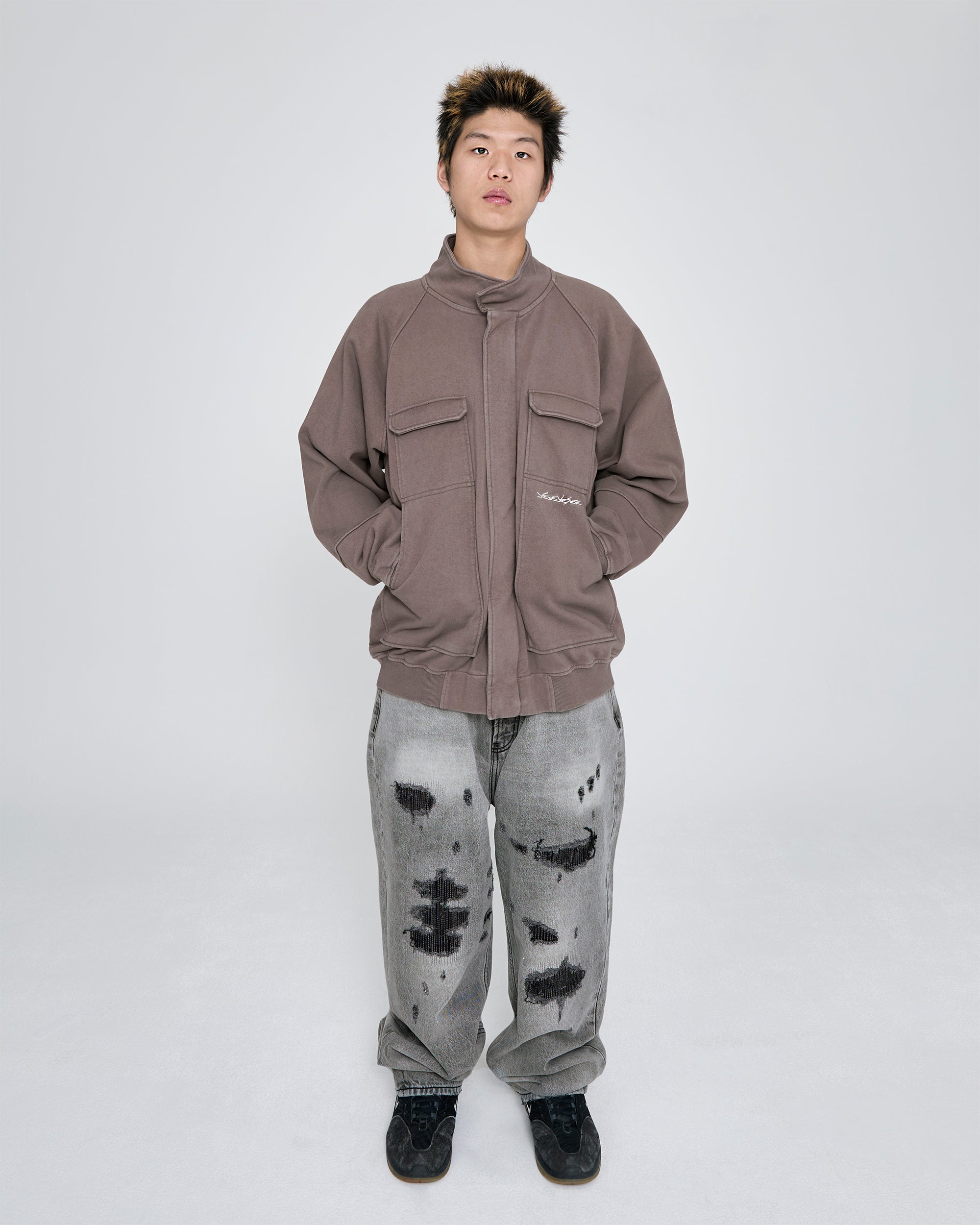 yeseyesee - Y.E.S Zip Sweat Jacket (Cocoa) product image 7 | TRAB K-Fashion Australia