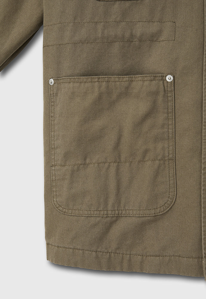 Tonywack - Leather Collar Garment-Washed Utility Jacket (Faded Olive) product image 17 | TRAB K-Fashion Australia