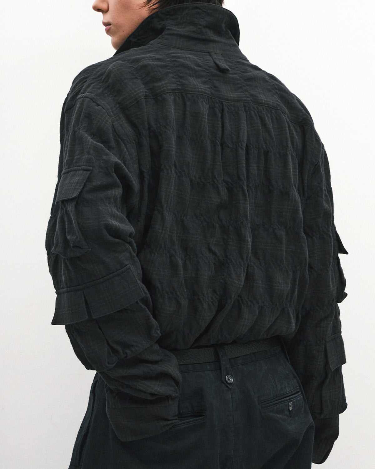 Eastlogue - Magazine Pouch Shirts (Charcoal Olive Check) product image 3 | TRAB K-Fashion Australia