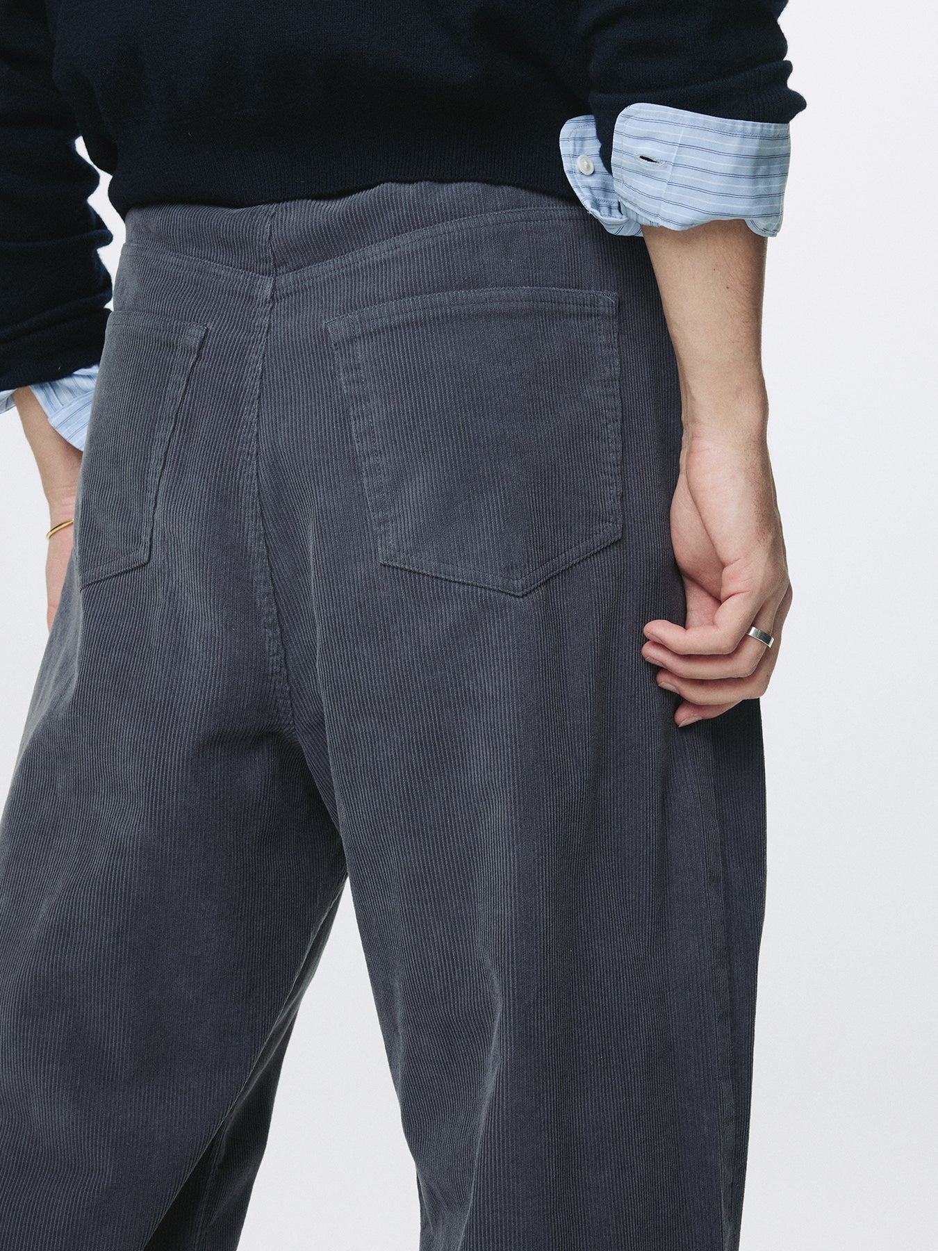Tonywack - Washed Corduroy Wide-Leg Pants (Purple Navy) product image 6 | TRAB K-Fashion Australia