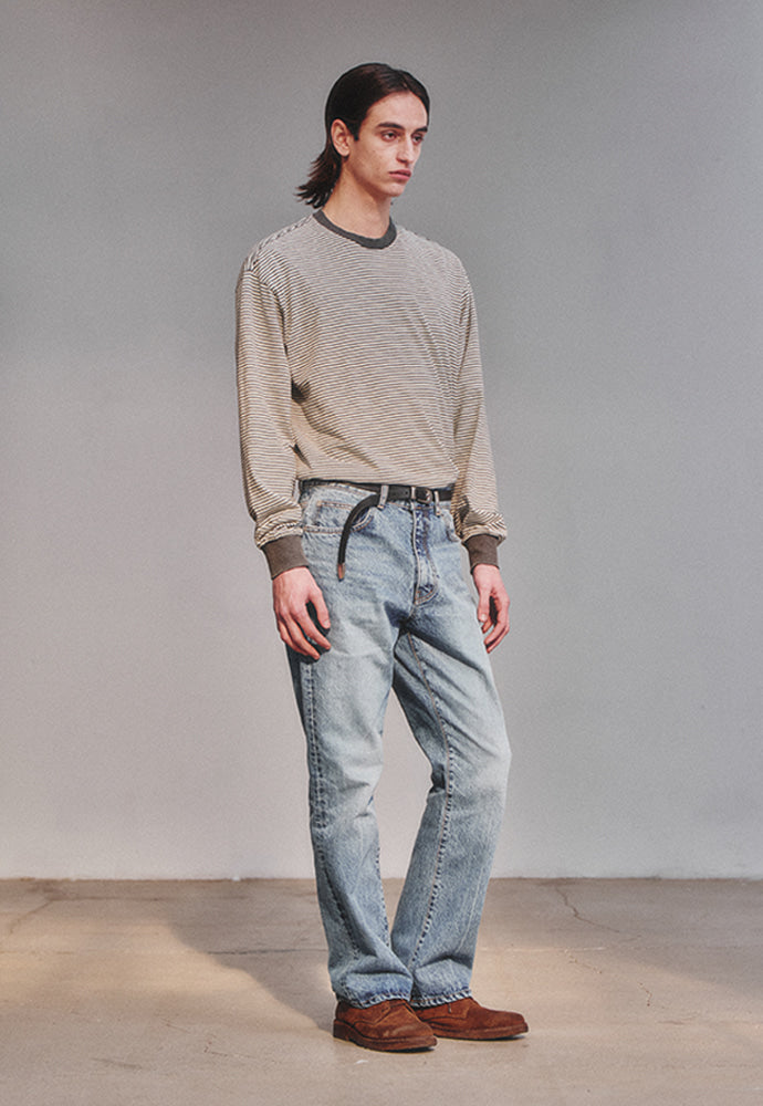 Art if acts - Washed Stripe Long Sleeve (Charcoal) product image 3 | TRAB K-Fashion Australia