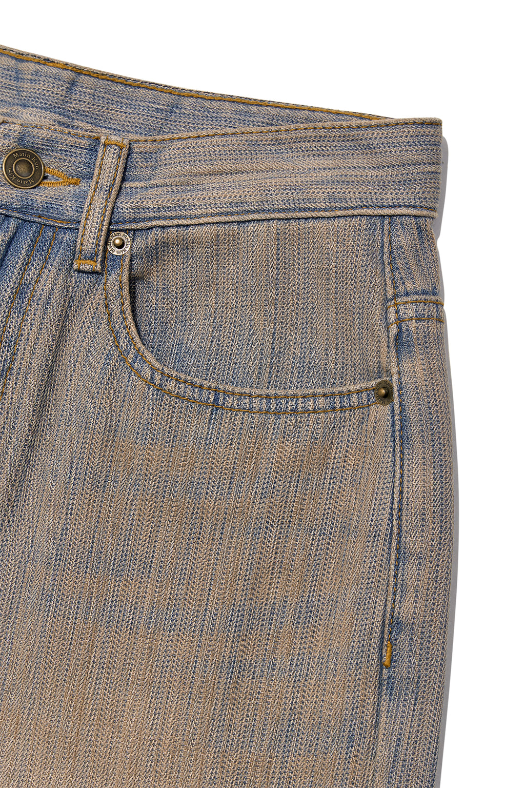 Matin Kim - Washed Stripe Boots Cut Denim Pants (Smoke Blue) product image 4 | TRAB K-Fashion Australia